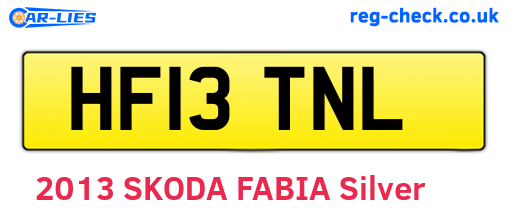 HF13TNL are the vehicle registration plates.