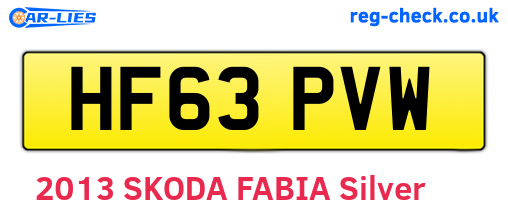 HF63PVW are the vehicle registration plates.