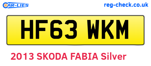 HF63WKM are the vehicle registration plates.