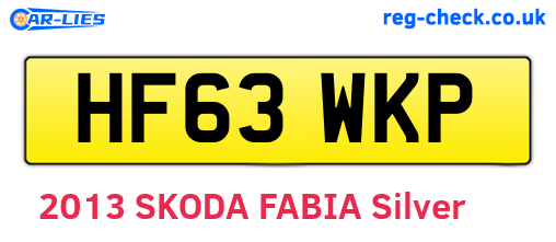 HF63WKP are the vehicle registration plates.
