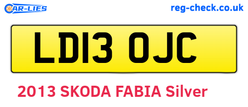 LD13OJC are the vehicle registration plates.