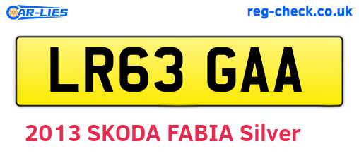 LR63GAA are the vehicle registration plates.