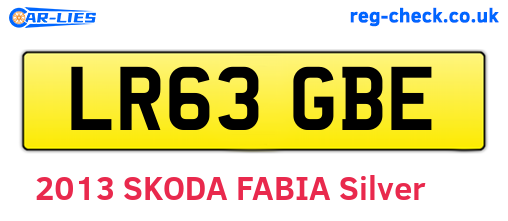 LR63GBE are the vehicle registration plates.