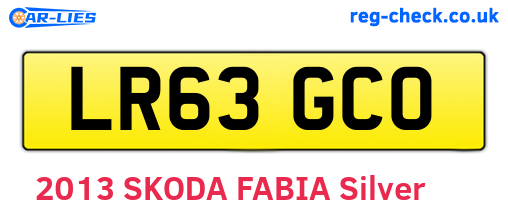 LR63GCO are the vehicle registration plates.