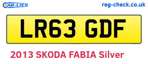 LR63GDF are the vehicle registration plates.