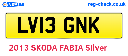 LV13GNK are the vehicle registration plates.