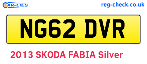 NG62DVR are the vehicle registration plates.