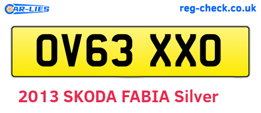 OV63XXO are the vehicle registration plates.