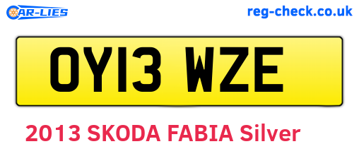 OY13WZE are the vehicle registration plates.