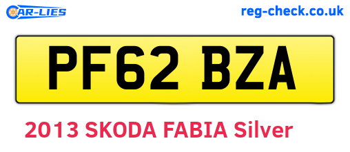 PF62BZA are the vehicle registration plates.