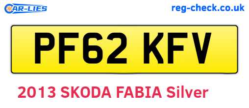 PF62KFV are the vehicle registration plates.
