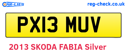 PX13MUV are the vehicle registration plates.