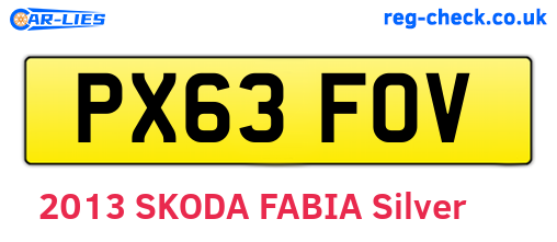 PX63FOV are the vehicle registration plates.