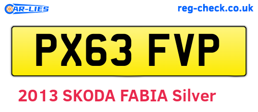 PX63FVP are the vehicle registration plates.