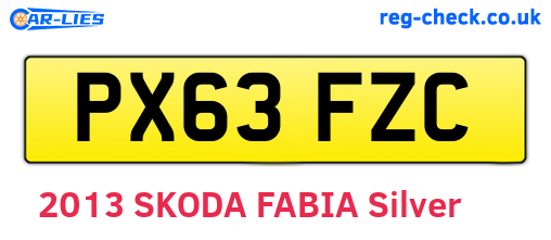 PX63FZC are the vehicle registration plates.