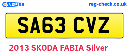 SA63CVZ are the vehicle registration plates.