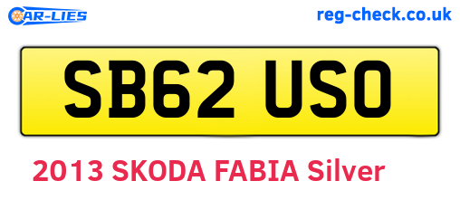 SB62USO are the vehicle registration plates.