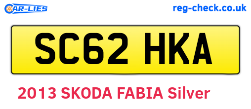 SC62HKA are the vehicle registration plates.