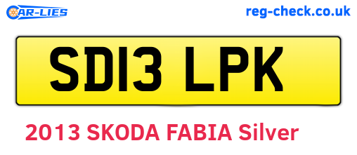 SD13LPK are the vehicle registration plates.