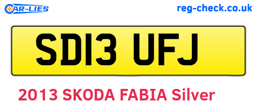 SD13UFJ are the vehicle registration plates.