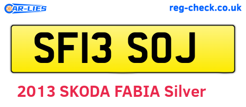SF13SOJ are the vehicle registration plates.