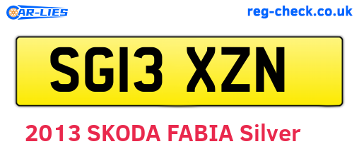 SG13XZN are the vehicle registration plates.