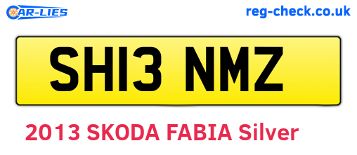SH13NMZ are the vehicle registration plates.