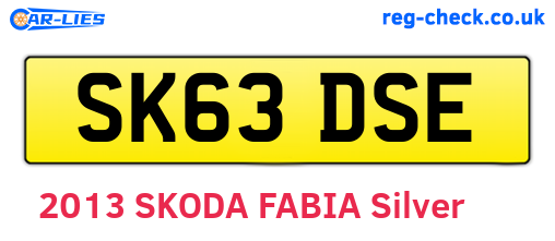 SK63DSE are the vehicle registration plates.