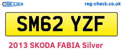 SM62YZF are the vehicle registration plates.