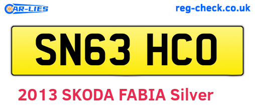 SN63HCO are the vehicle registration plates.