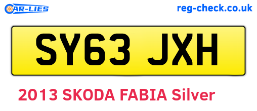 SY63JXH are the vehicle registration plates.