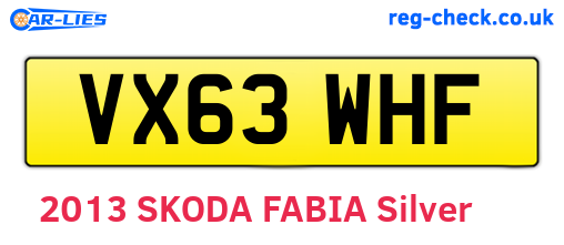 VX63WHF are the vehicle registration plates.