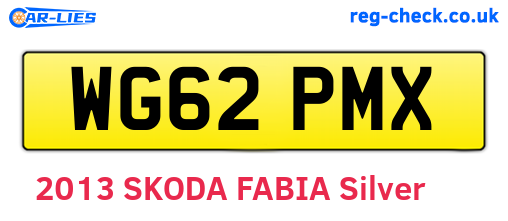 WG62PMX are the vehicle registration plates.
