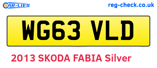 WG63VLD are the vehicle registration plates.