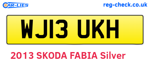 WJ13UKH are the vehicle registration plates.