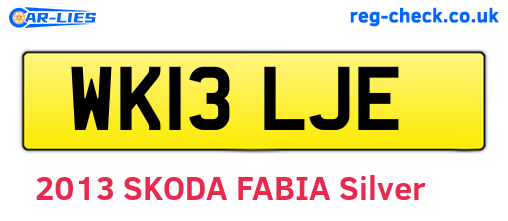 WK13LJE are the vehicle registration plates.