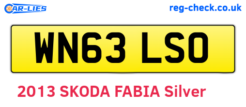 WN63LSO are the vehicle registration plates.