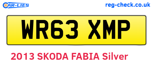 WR63XMP are the vehicle registration plates.