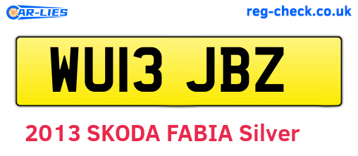 WU13JBZ are the vehicle registration plates.