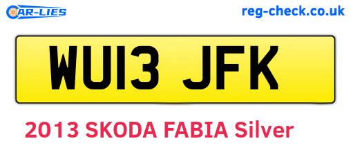 WU13JFK are the vehicle registration plates.