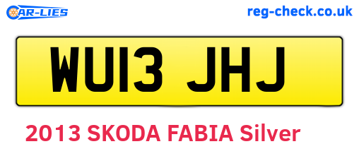 WU13JHJ are the vehicle registration plates.