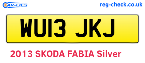 WU13JKJ are the vehicle registration plates.