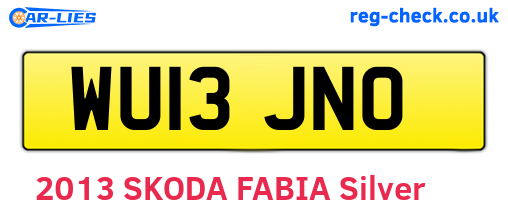 WU13JNO are the vehicle registration plates.
