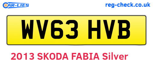 WV63HVB are the vehicle registration plates.