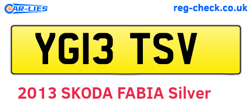 YG13TSV are the vehicle registration plates.