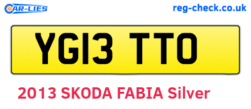 YG13TTO are the vehicle registration plates.