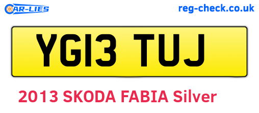 YG13TUJ are the vehicle registration plates.