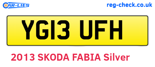 YG13UFH are the vehicle registration plates.