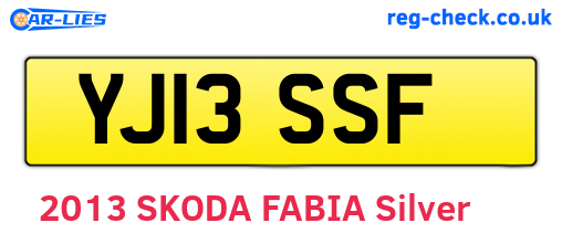 YJ13SSF are the vehicle registration plates.