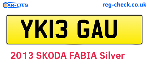 YK13GAU are the vehicle registration plates.